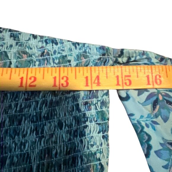 NWT B.O.G. Collective Boho Bohemian Jumpsuit Romper Blue Paisley Print Large - Picture 2 of 6